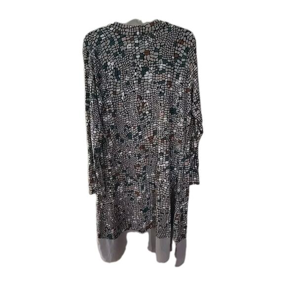 LOGO by Lori Goldstein Leticia Mosaic Duster Cardigan Sweater Womans Size Large - Picture 2 of 6